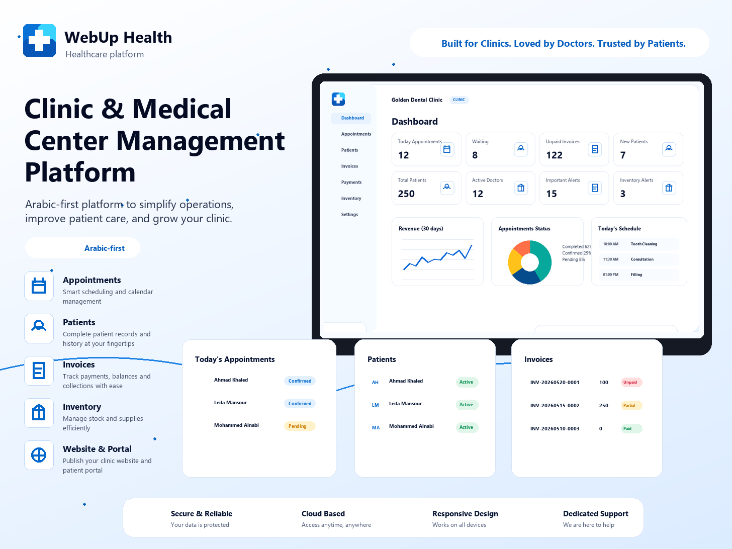 WebUp Health medical center management platform